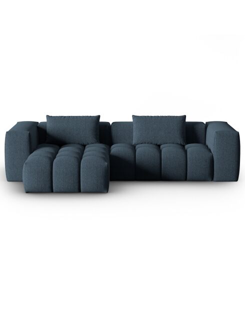 Canapé d'angle gauche Modulaire Lorella 3 Places bleu foncé - 260x145x70 cm