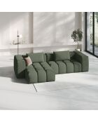 Canapé d'angle gauche Modulaire Lorella 3 Places vert olive foncé - 260x145x70 cm