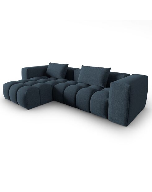 Canapé d'angle gauche Modulaire Lorella 3 Places bleu foncé - 260x145x70 cm