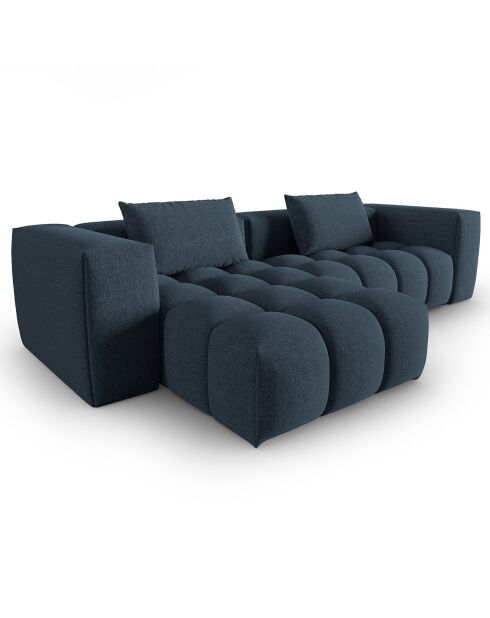 Canapé d'angle gauche Modulaire Lorella 3 Places bleu foncé - 260x145x70 cm