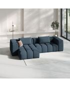 Canapé d'angle gauche Modulaire Lorella 3 Places bleu foncé - 260x145x70 cm
