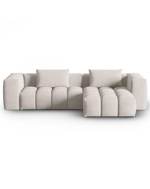 Canapé d'angle droit Modulaire Lorella 3 Places beige - 260x145x70 cm