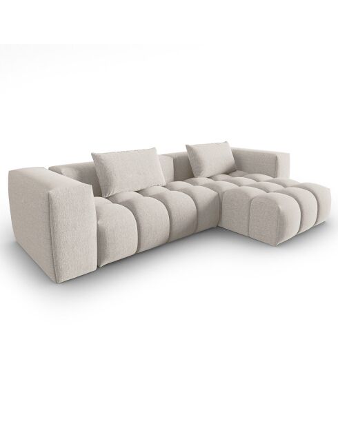 Canapé d'angle droit Modulaire Lorella 3 Places beige - 260x145x70 cm