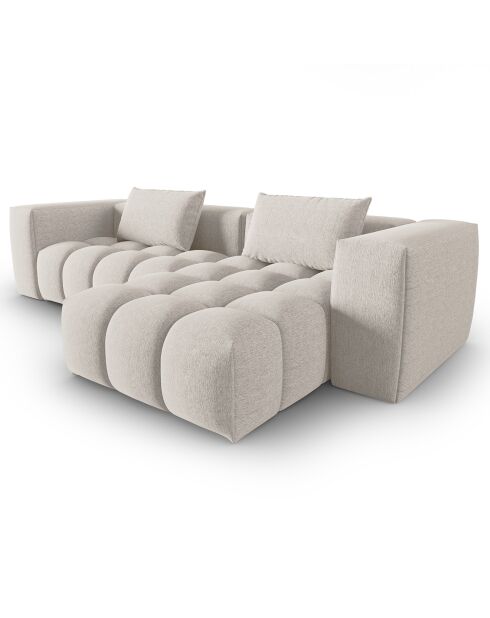 Canapé d'angle droit Modulaire Lorella 3 Places beige - 260x145x70 cm