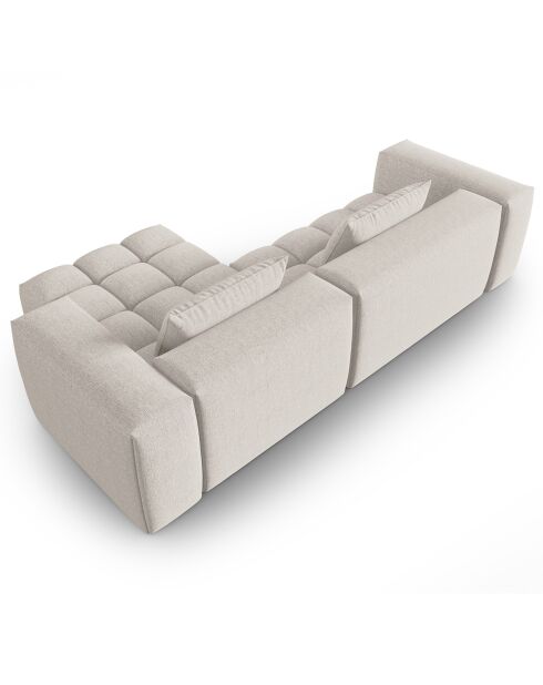 Canapé d'angle droit Modulaire Lorella 3 Places beige - 260x145x70 cm