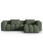 Canapé d'angle droit Modulaire Lorella 3 Places vert olive foncé - 260x145x70 cm