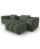 Canapé d'angle droit Modulaire Lorella 3 Places vert olive foncé - 260x145x70 cm