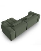 Canapé d'angle droit Modulaire Lorella 3 Places vert olive foncé - 260x145x70 cm