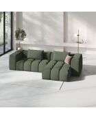 Canapé d'angle droit Modulaire Lorella 3 Places vert olive foncé - 260x145x70 cm