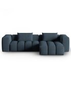 Canapé d'angle droit Modulaire Lorella 3 Places bleu foncé - 260x145x70 cm