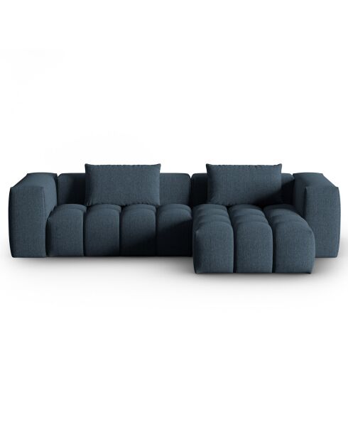 Canapé d'angle droit Modulaire Lorella 3 Places bleu foncé - 260x145x70 cm