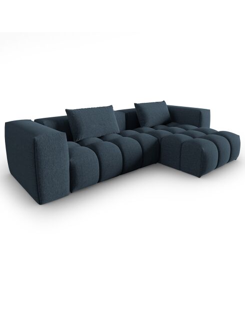 Canapé d'angle droit Modulaire Lorella 3 Places bleu foncé - 260x145x70 cm