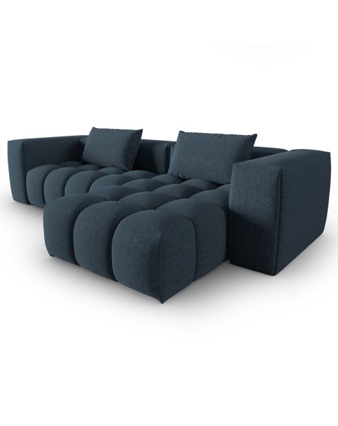 Canapé d'angle droit Modulaire Lorella 3 Places bleu foncé - 260x145x70 cm