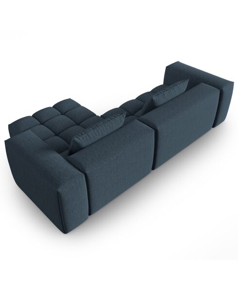 Canapé d'angle droit Modulaire Lorella 3 Places bleu foncé - 260x145x70 cm