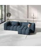 Canapé d'angle droit Modulaire Lorella 3 Places bleu foncé - 260x145x70 cm