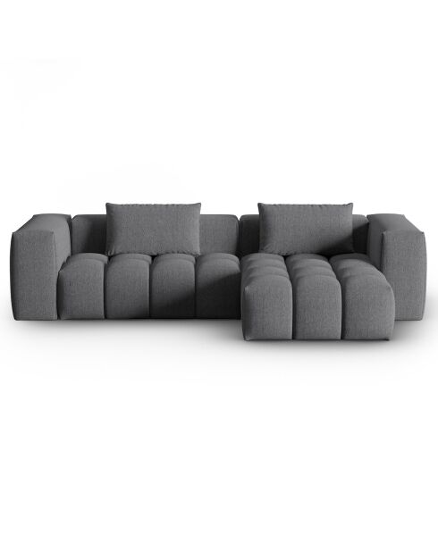 Canapé d'angle droit Modulaire Lorella 3 Places gris - 260x145x70 cm