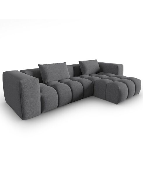 Canapé d'angle droit Modulaire Lorella 3 Places gris - 260x145x70 cm