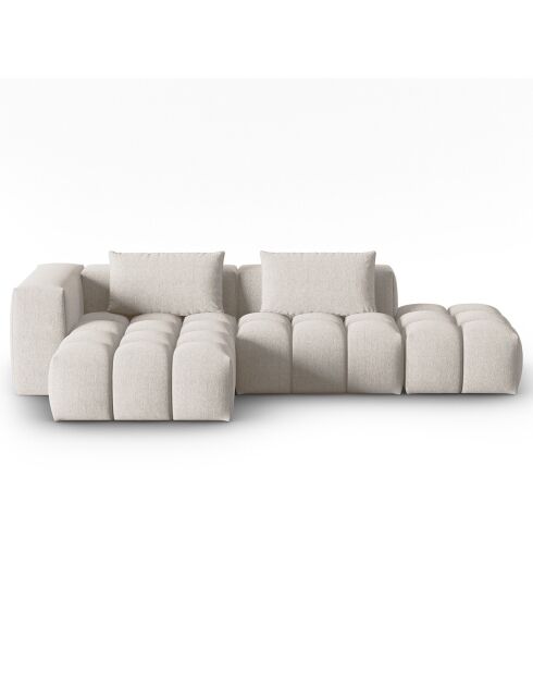 Canapé d'angle gauche Modulaire Lorella 4 Places beige - 265x145x70 cm