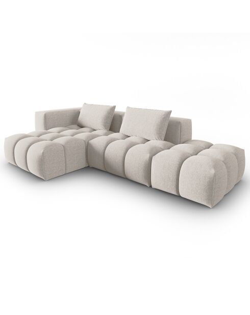 Canapé d'angle gauche Modulaire Lorella 4 Places beige - 265x145x70 cm