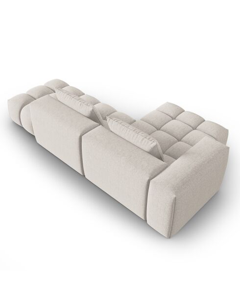 Canapé d'angle gauche Modulaire Lorella 4 Places beige - 265x145x70 cm
