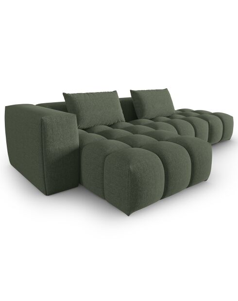 Canapé d'angle gauche Modulaire Lorella 4 Places vert olive foncé - 265x145x70 cm