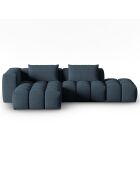Canapé d'angle gauche Modulaire Lorella 4 Places bleu foncé - 265x145x70 cm
