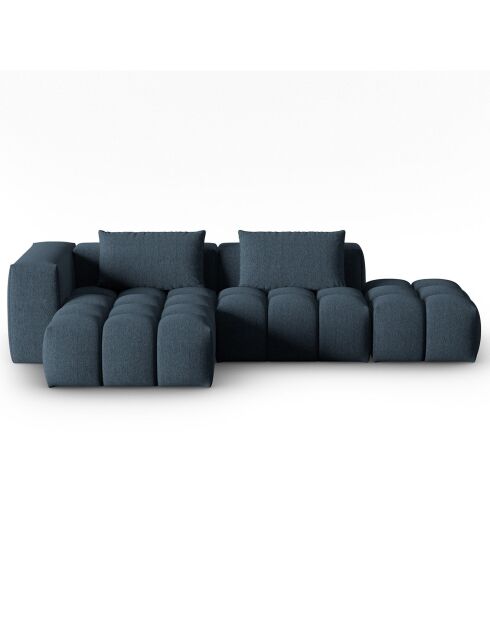Canapé d'angle gauche Modulaire Lorella 4 Places bleu foncé - 265x145x70 cm