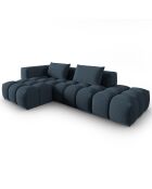 Canapé d'angle gauche Modulaire Lorella 4 Places bleu foncé - 265x145x70 cm