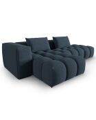 Canapé d'angle gauche Modulaire Lorella 4 Places bleu foncé - 265x145x70 cm