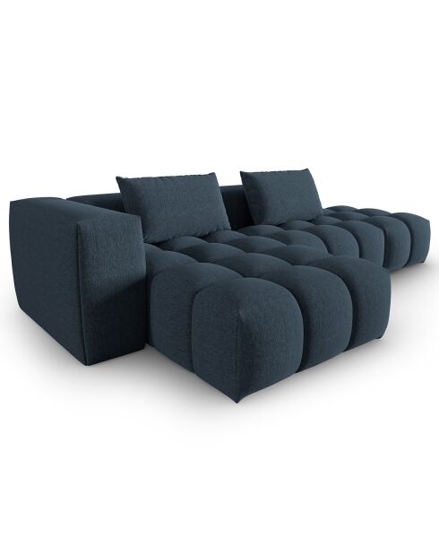 Canapé d'angle gauche Modulaire Lorella 4 Places bleu foncé - 265x145x70 cm