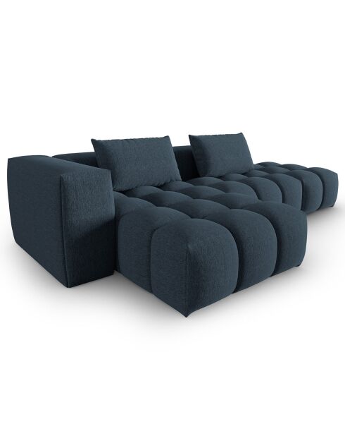 Canapé d'angle gauche Modulaire Lorella 4 Places bleu foncé - 265x145x70 cm
