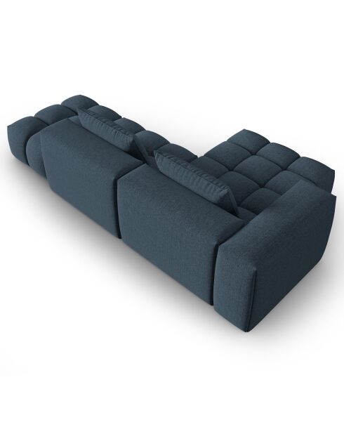 Canapé d'angle gauche Modulaire Lorella 4 Places bleu foncé - 265x145x70 cm