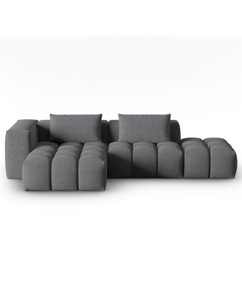 Canapé d'angle gauche Modulaire Lorella 4 Places gris - 265x145x70 cm