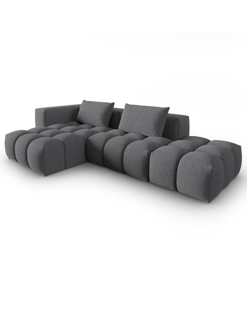 Canapé d'angle gauche Modulaire Lorella 4 Places gris - 265x145x70 cm