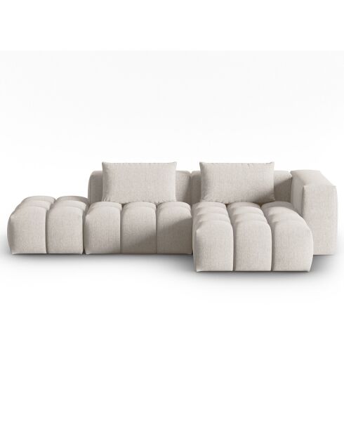 Canapé d'angle droit Modulaire Lorella 4 Places beige - 265x145x70 cm