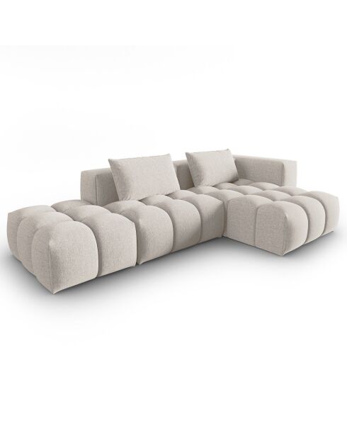 Canapé d'angle droit Modulaire Lorella 4 Places beige - 265x145x70 cm
