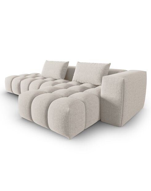 Canapé d'angle droit Modulaire Lorella 4 Places beige - 265x145x70 cm