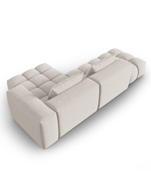 Canapé d'angle droit Modulaire Lorella 4 Places beige - 265x145x70 cm