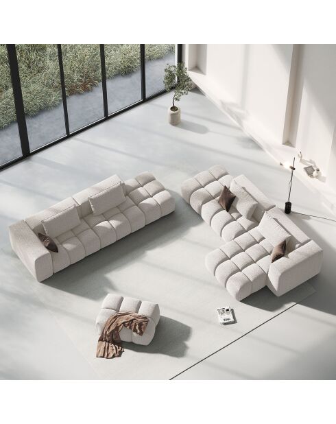 Canapé d'angle droit Modulaire Lorella 4 Places beige - 265x145x70 cm