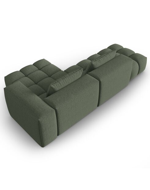 Canapé d'angle droit Modulaire Lorella 4 Places vert olive foncé - 265x145x70 cm