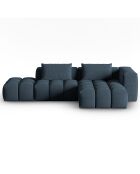 Canapé d'angle droit Modulaire Lorella 4 Places bleu foncé - 265x145x70 cm