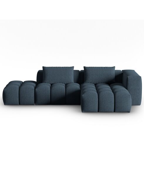 Canapé d'angle droit Modulaire Lorella 4 Places bleu foncé - 265x145x70 cm