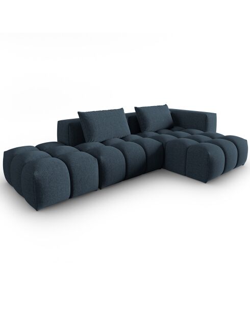 Canapé d'angle droit Modulaire Lorella 4 Places bleu foncé - 265x145x70 cm