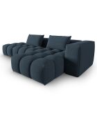 Canapé d'angle droit Modulaire Lorella 4 Places bleu foncé - 265x145x70 cm