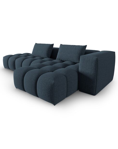 Canapé d'angle droit Modulaire Lorella 4 Places bleu foncé - 265x145x70 cm