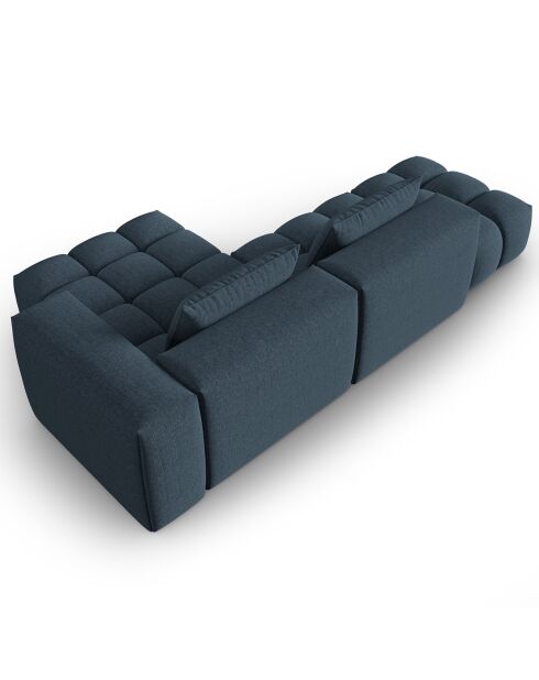 Canapé d'angle droit Modulaire Lorella 4 Places bleu foncé - 265x145x70 cm