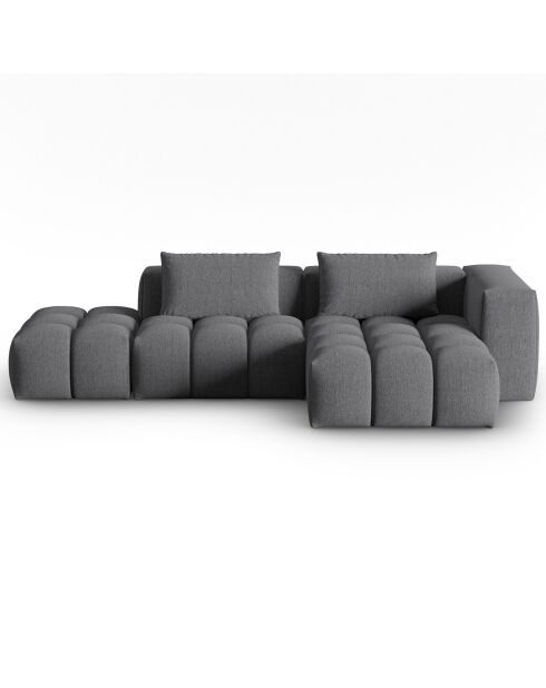 Canapé d'angle droit Modulaire Lorella 4 Places gris - 265x145x70 cm