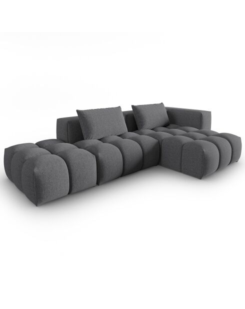 Canapé d'angle droit Modulaire Lorella 4 Places gris - 265x145x70 cm