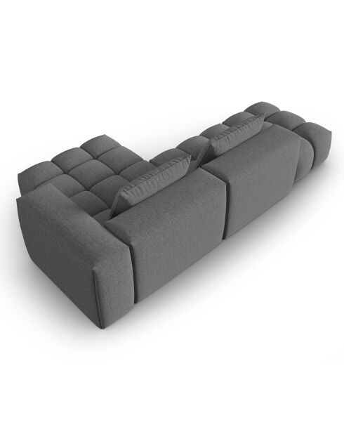Canapé d'angle droit Modulaire Lorella 4 Places gris - 265x145x70 cm