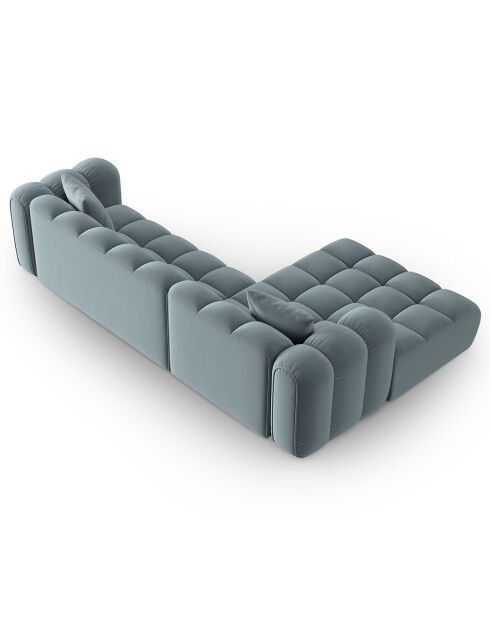 Clotilde Velours Clotilde Ecksofa für 4 Personen, modular, links, 288 x 177 x 70 cm, hellblau